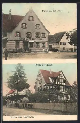 AK Dornhan, Gasthof zur Linde, Villa Dr. Straub