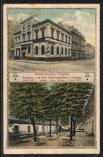 AK Plagwitz / Leipzig, Gasthaus Westend-Hallen, Inh. Gustav Büttner