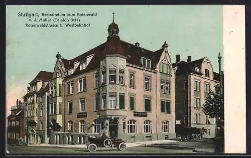 AK Stuttgart, Restaurant zum Rotenwald in der Rotenwaldstrasse, Inh. J. Müller