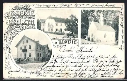 AK Lazne Letiny u Blovic, Kaple sv. Vintire, Villa Zdenka, Villa Zrdin