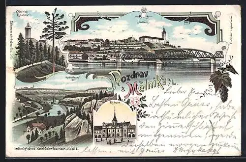 Lithographie Melnik, Zriceniny Kokorina, Kokorinsky dul, Radnice