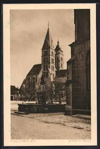 AK Esslingen / Neckar, Blick zur Stadtkirche