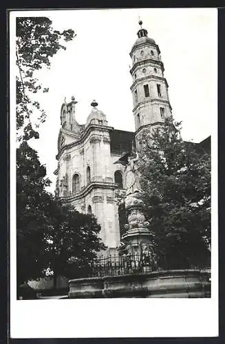 AK Neresheim, Abtei mit Brunnen