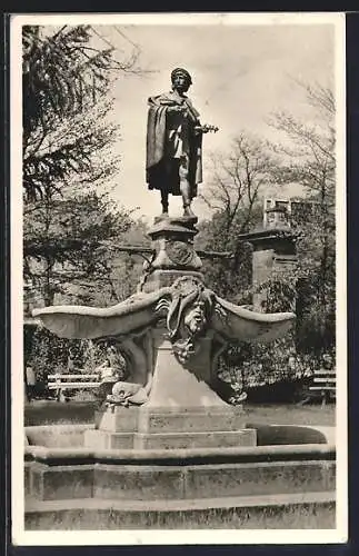 AK Schwäb. Gmünd, Brunnen im Stadtgarten