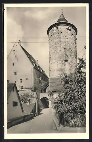 AK Besigheim, Ortsansicht mit Torturm