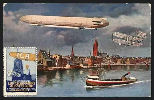 AK Frankfurt a. M., Internationale Luftschiffahrts-Ausstellung, Zeppelin