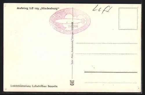 AK Aufstieg Zeppelin LZ 129 Hindenburg