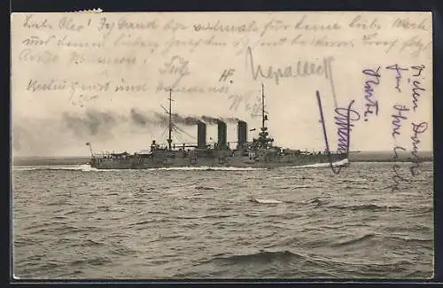 AK Kriegsschiff S. M. S. Erzherzog Karl in voller Fahrt