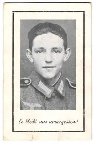 Sterbebild Rudolf Hermann, Schütze in einem Infanterie-Regiemtn, gefallen am 2. Oktober 1942 an der Ostfront