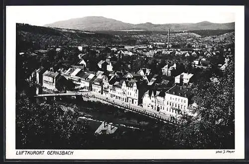 AK Gernsbach, Teilansicht mit Brücke