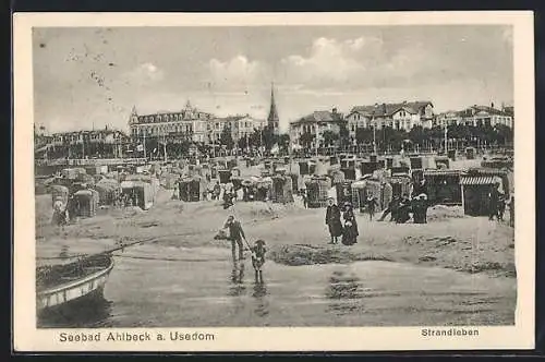 AK Ahlbeck a. Usedom, Strandleben