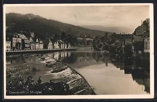 AK Gernsbach im Murgtal, Uferpartie