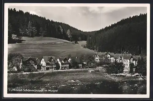 AK Schönmünzach i. Murgtal, Ortsansicht aus der Vogelschau