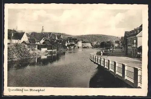 AK Gernsbach im Murgtal, Uferpartie mit Promenade