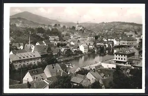 AK Gernsbach i. Murgtal, Teilansicht mit Kirche