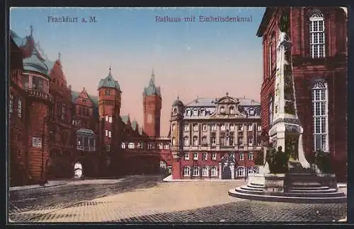 AK Alt-Frankfurt, Rathaus mit Einheitsdenkmal