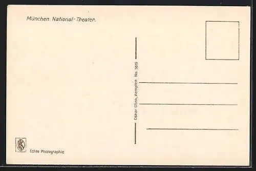 AK München, National-Theater mit Denkmal