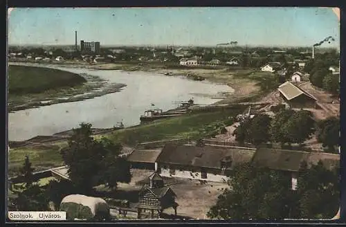 AK Szolnok, Ujvaros, Blick auf Ort