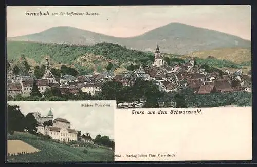 AK Gernsbach / Schwarzwald, Schloss Eberstein, Panorama