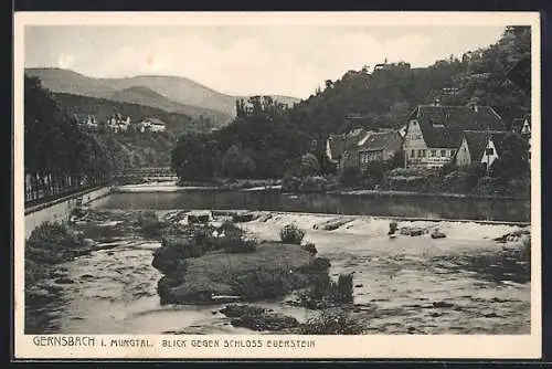 AK Gernsbach i. Murgtal, Blick gegen Schloss Eberstein