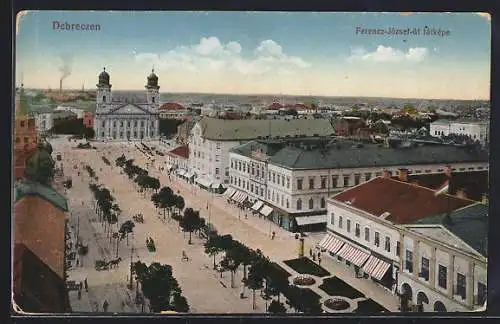 AK Debrecen / Debreczin, Fo utca latkepe, Panorama