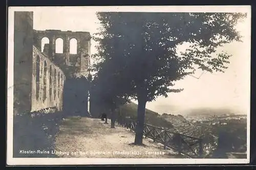 AK Bad Dürrheim, Terrasse an der Klosterruine Limburg