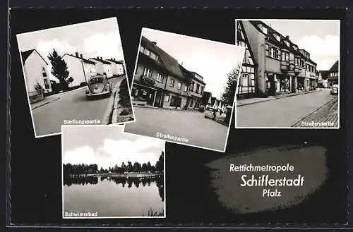 AK Schifferstadt / Pfalz, Siedlung, Strassenpartie, Schwimmbad