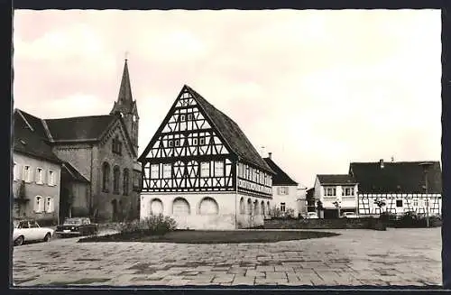 AK Schifferstadt / Pfalz, Altes Rathaus und St. Jakobus-Kirche