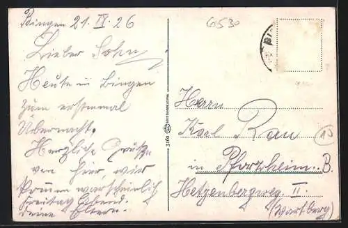 AK Bingen am Rhein, Mäuseturm, Rochuskapelle und Gedicht