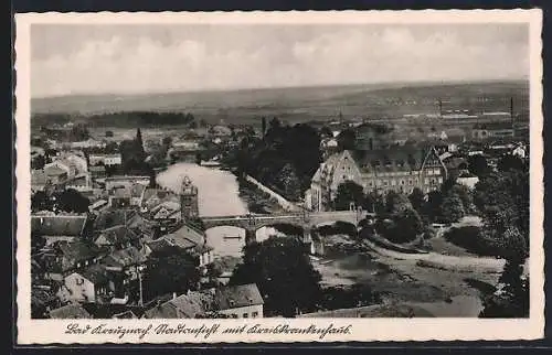 AK Bad Kreuznach, Fliegeraufnahme mit Kreiskrankenhaus