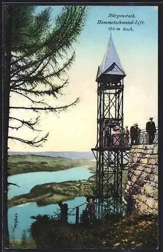 AK Bürgenstock, Hammetschwand-Lift mit Blick ins Tal