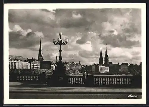 AK Hamburg-Neustadt, Blick von der Lombardsbrücke