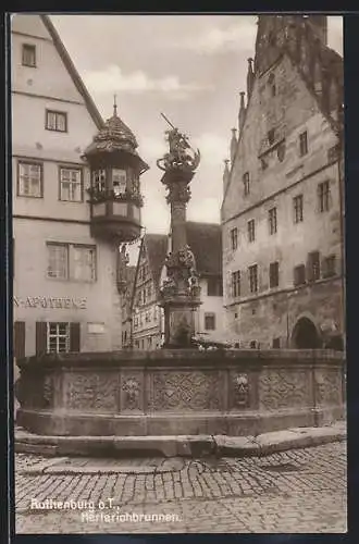 AK Rothenburg o. T., Am Herterichbrunnen