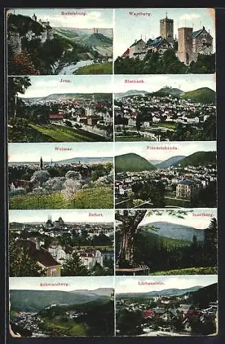 AK Eisenach, Wartburg, Jena, Rudelsburg, Weimar, Friedrichroda, Erfurt, Inselberg, Liebenstein, Schwarzburg