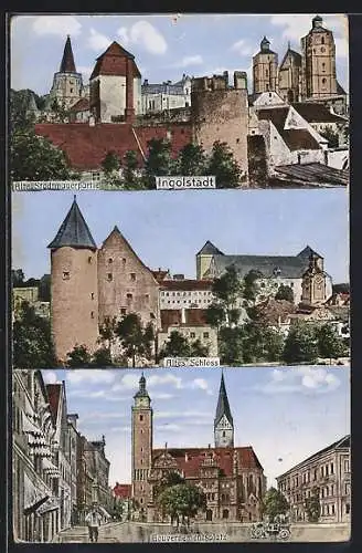 AK Ingolstadt, Alte Stadtmauer, Altes Schloss, Gouvernementsplatz