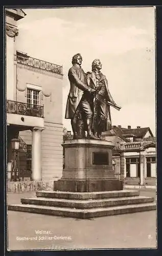 AK Weimar / Thüringen, Goethe- und Schillerdenkmal