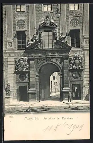 AK München, Portal an der Residenz