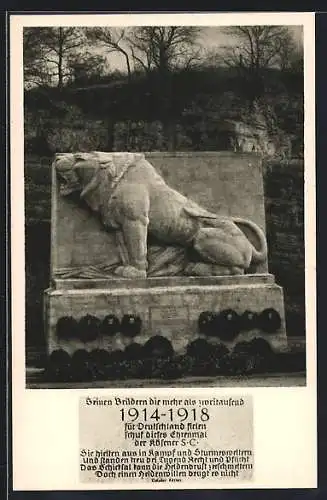 AK Bad Kösen, Kriegerdenkmal 1914-1918 auf der Rudelsburg