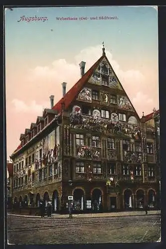 AK Augsburg, Weberhaus, Ost- u. Südfront