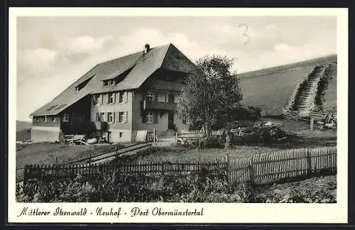 AK Obermünstertal, Mittlerer Itzenwald, Gasthaus Neuhof