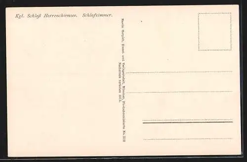 AK Schlafzimmer im Schloss Herrenchiemsee