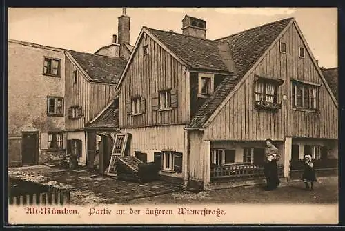 AK München-Haidhausen, Holzhaus an der äusseren Wienerstrasse