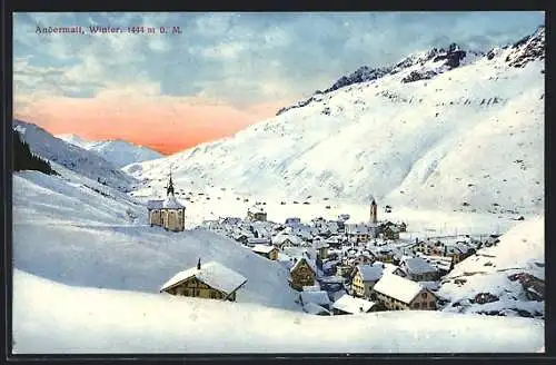 AK Andermatt, Winteridyll, Panorama