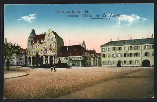 AK Landau / Pfalz, Postplatz