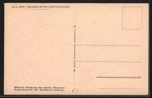 AK Frankfurt, Studierzimmer des Herrn Rat im II. Stock des Goethehauses