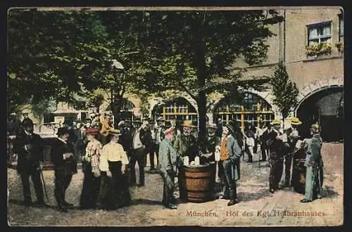 AK München, Hof des Königlichen Hofbräuhauses