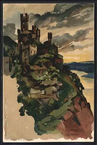 Künstler-AK C. Pfaff: Burg Sonneck