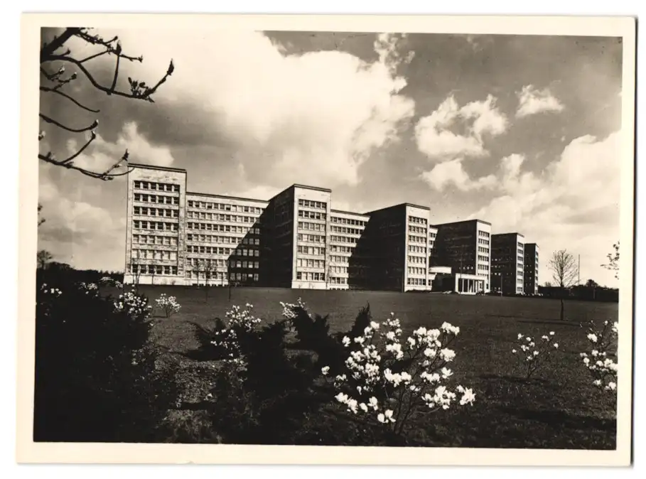 12 Fotografien Ansicht Frankfurt / Main, das neue Verwaltungsgebäude der IG-Farbenindustrie, Architekt: Hans Poelzig 1