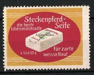 Reklamemarke Steckenpferd-Seife, Lilienmilchseife für zarte Haut