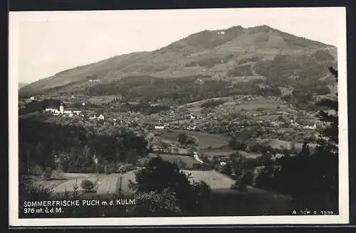 AK Puch bei Weiz, Panorama mit dem Kulm